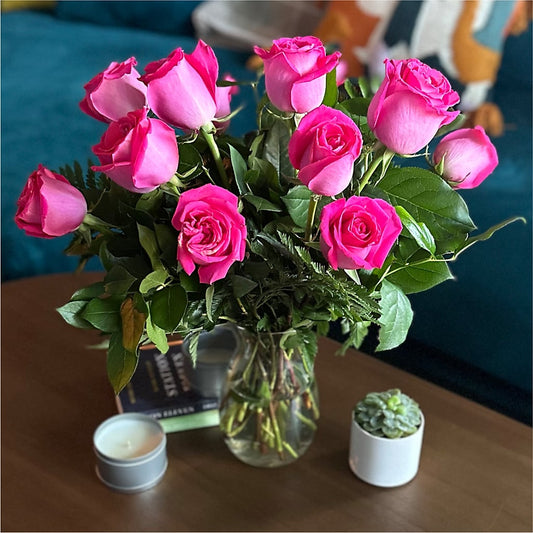 Long Stem Pink Rose Bouquet – Miles Of Flowers, Dothan AL