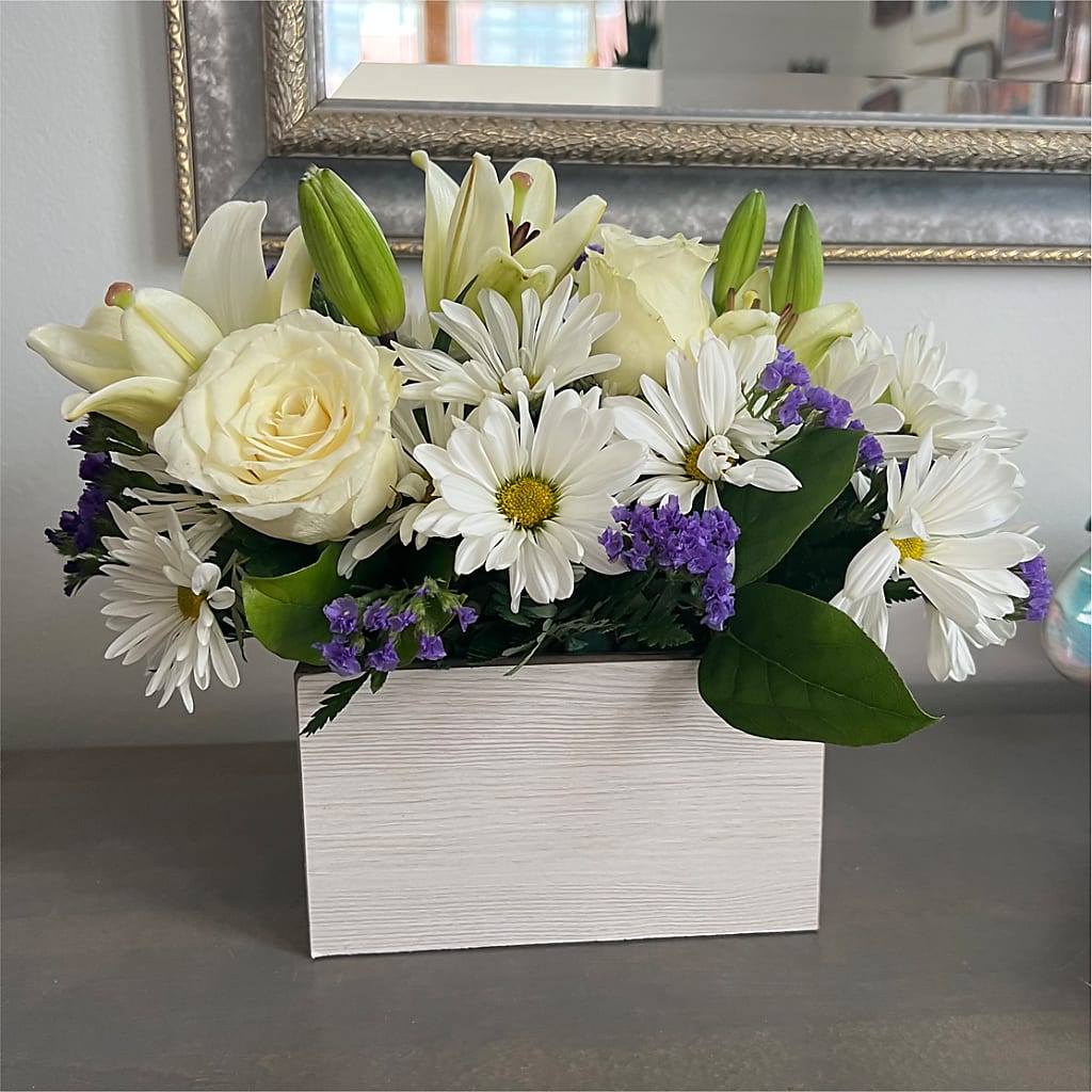 Beyond Blue Box Bouquet –  Miles Of Flowers, Dothan AL