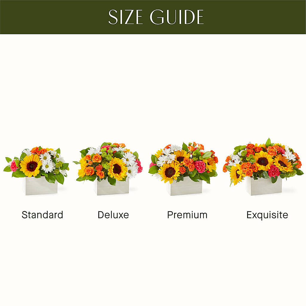 Sun-drenched Blooms Box Bouquet –  Miles Of Flowers, Dothan AL