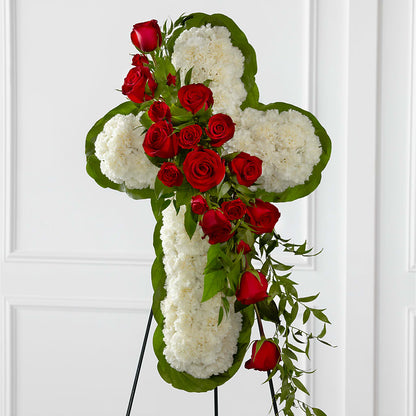 Floral Cross Easel –  Miles Of Flowers, Dothan AL