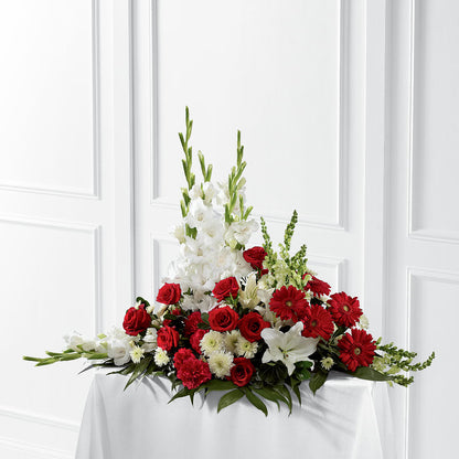 Crimson & White Arrangement –  Miles Of Flowers, Dothan AL