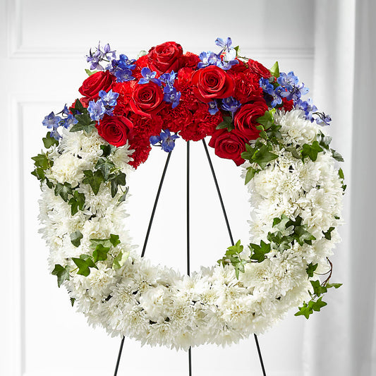Patriotic Passion Wreath –  Miles Of Flowers, Dothan AL