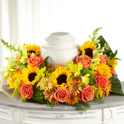 Faithful Sunflower Cremation Adornment –  Miles Of Flowers, Dothan AL